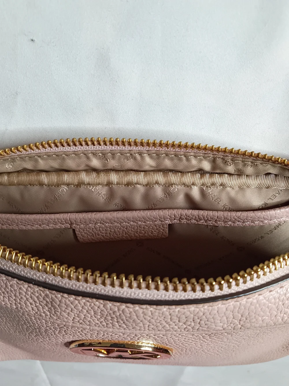Michael Kors Blush Pink Leather Crossbody with Gold Hardware